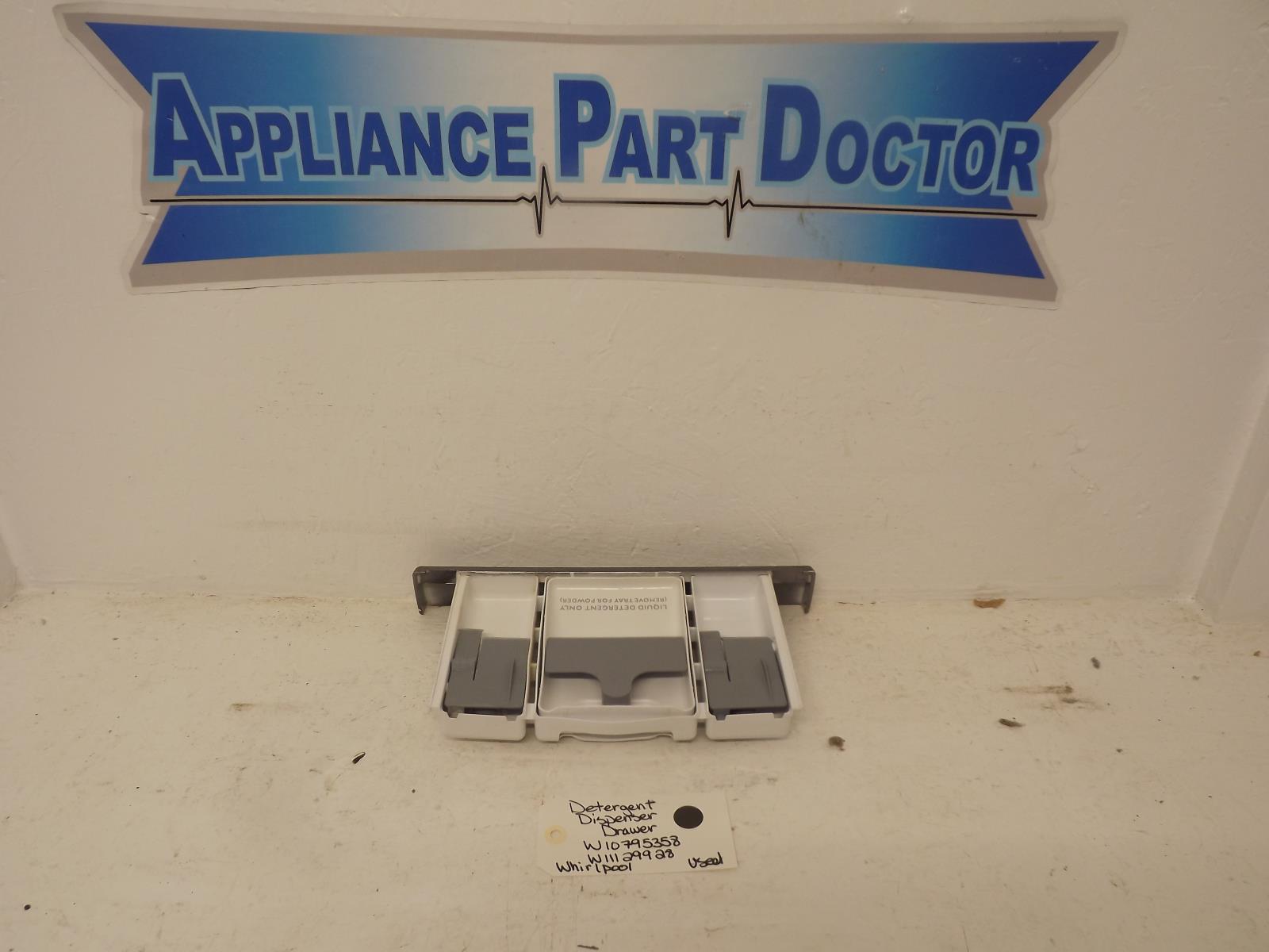 Whirlpool Washer W10795358 W11129928 Detergent Dispenser Drawer Used Whirlpool Washer W10795358 W11129928 Detergent Dispenser Drawer Used
